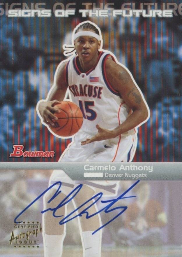 2003 Bowman Signs of the Future Carmelo Anthony #SFACA Basketball Card