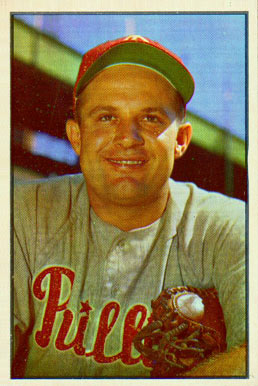 1953 Bowman Color Smoky Burgess #28 Baseball Card
