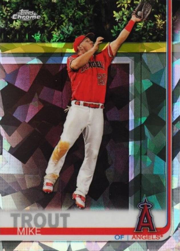 2019 Topps Chrome Sapphire Edition Mike Trout #100 Baseball Card