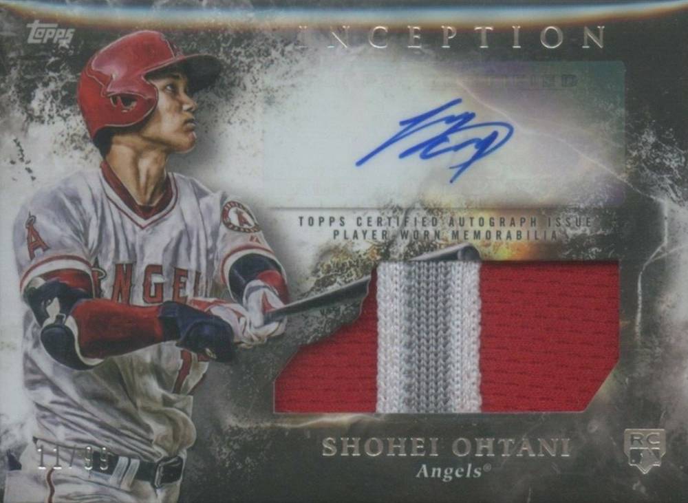 2018 Topps Inception Autograph Patch Shohei Ohtani #IAPSO Baseball Card