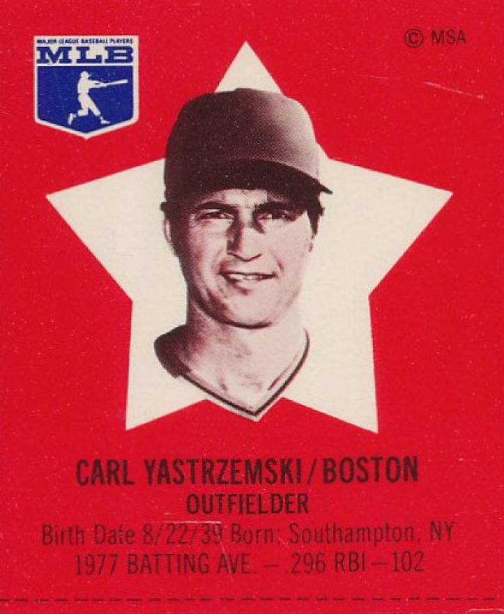 1978 Pepsi-Cola SuperSTAR Hand Cut Carl Yastrzemski # Baseball Card