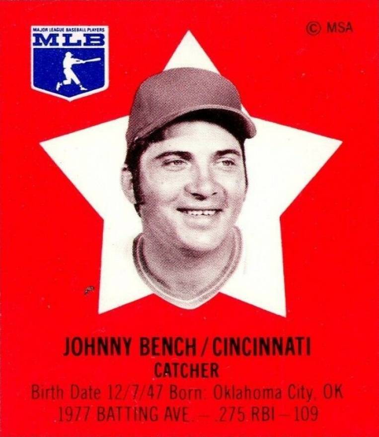 1978 Pepsi-Cola SuperSTAR Hand Cut Johnny Bench # Baseball Card