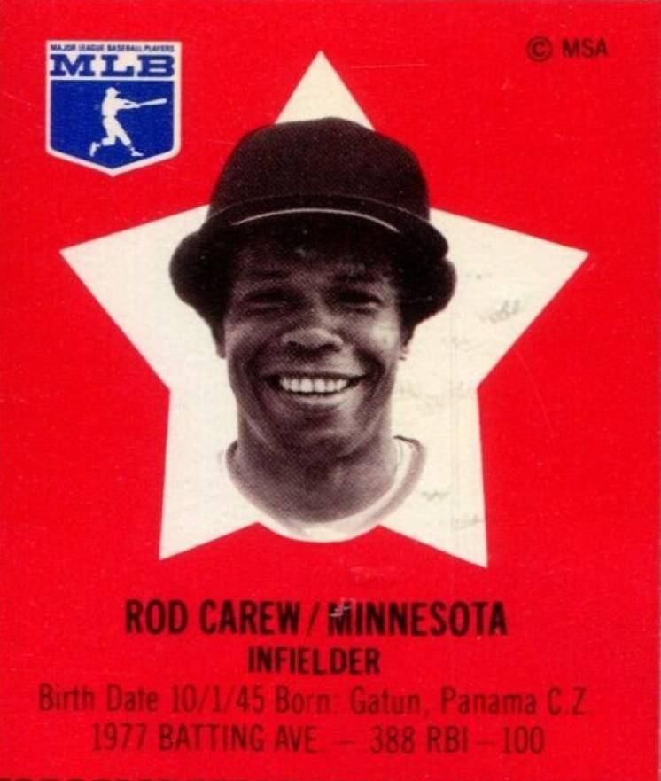 1978 Pepsi-Cola SuperSTAR Hand Cut Rod Carew # Baseball Card