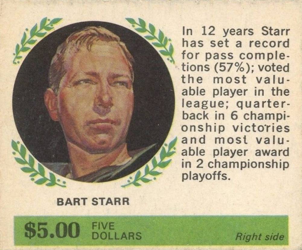 1968 American Oil Bart Starr # Football Card