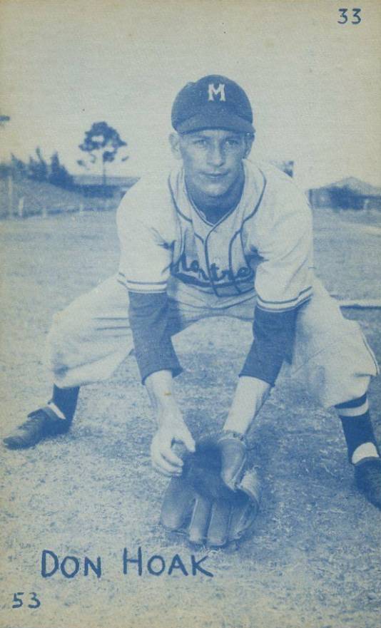 1953 Canadian Exhibits Don Hoak #33 Baseball Card
