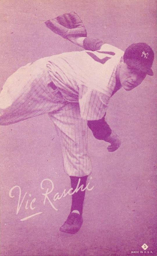 1953 Canadian Exhibits Vic Raschi #5 Baseball Card