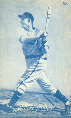 1953 Canadian Exhibits Walker Cooper #58 Baseball Card