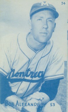 1953 Canadian Exhibits Bob Alexander #34 Baseball Card