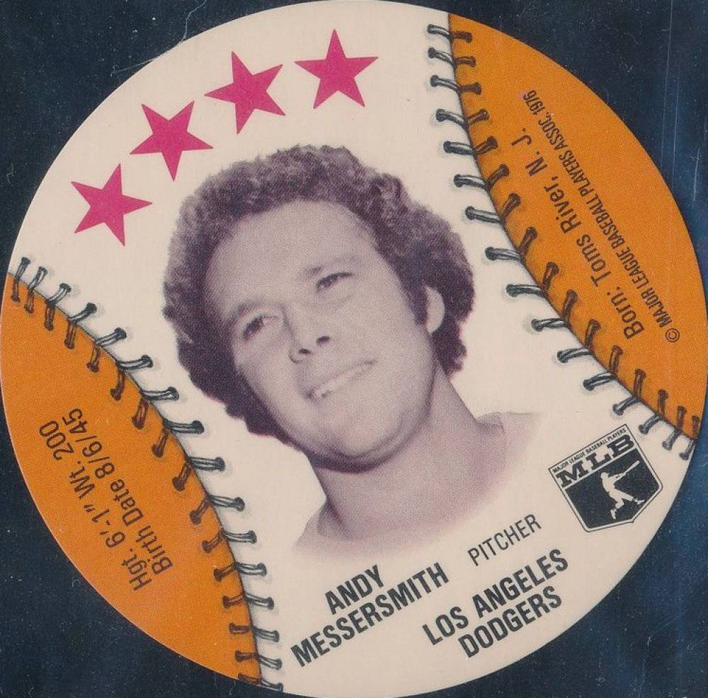 1976 Isaly's Sweet William Disc Andy Messersmith # Baseball Card