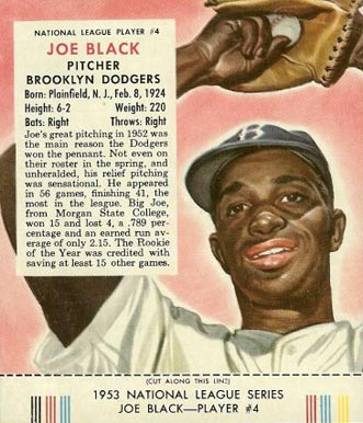 1953 Red Man Tobacco Joe Black #4 Baseball Card