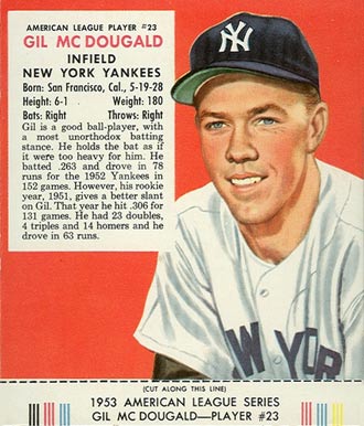 1953 Red Man Tobacco Gil McDougald #23 Baseball Card