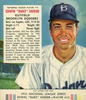 1953 Red Man Tobacco Duke Snider #14n Baseball Card