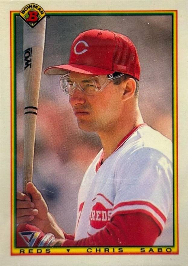 1990 Bowman Tiffany Chris Sabo #53 Baseball Card