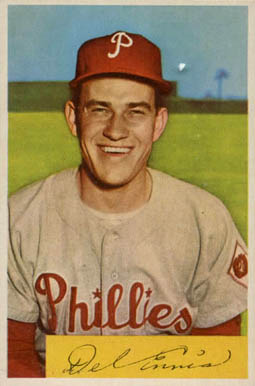 1954 Bowman Del Ennis #127 Baseball Card
