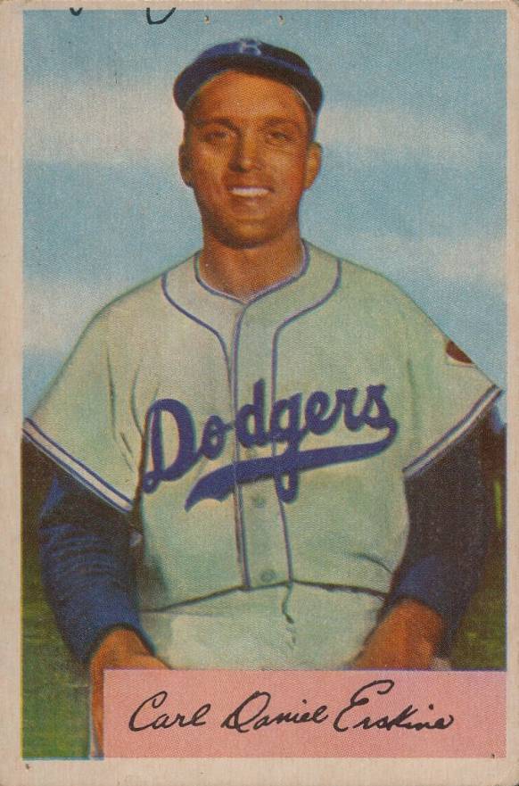 1954 Bowman Carl Erskine #10e Baseball Card