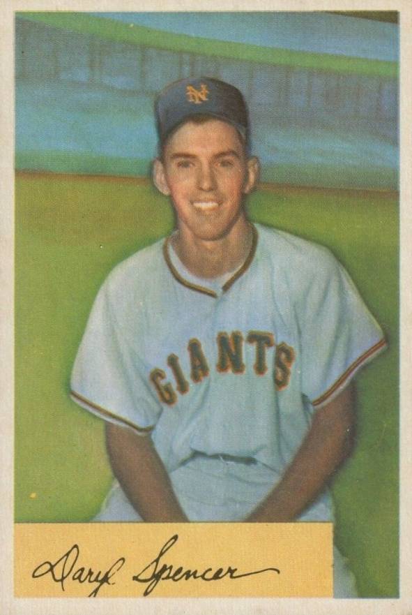 1954 Bowman Daryl Spencer #185a Baseball Card