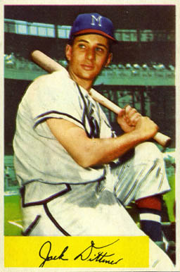 1954 Bowman Jack Dittmer #48 Baseball Card