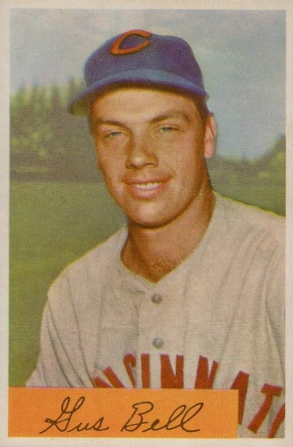 1954 Bowman Gus Bell #124b Baseball Card