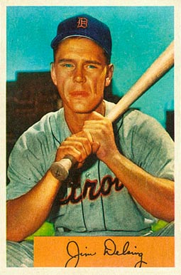 1954 Bowman Jim Delsing #55 Baseball Card
