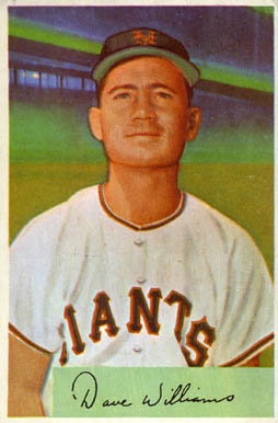1954 Bowman Dave Williams #9 Baseball Card