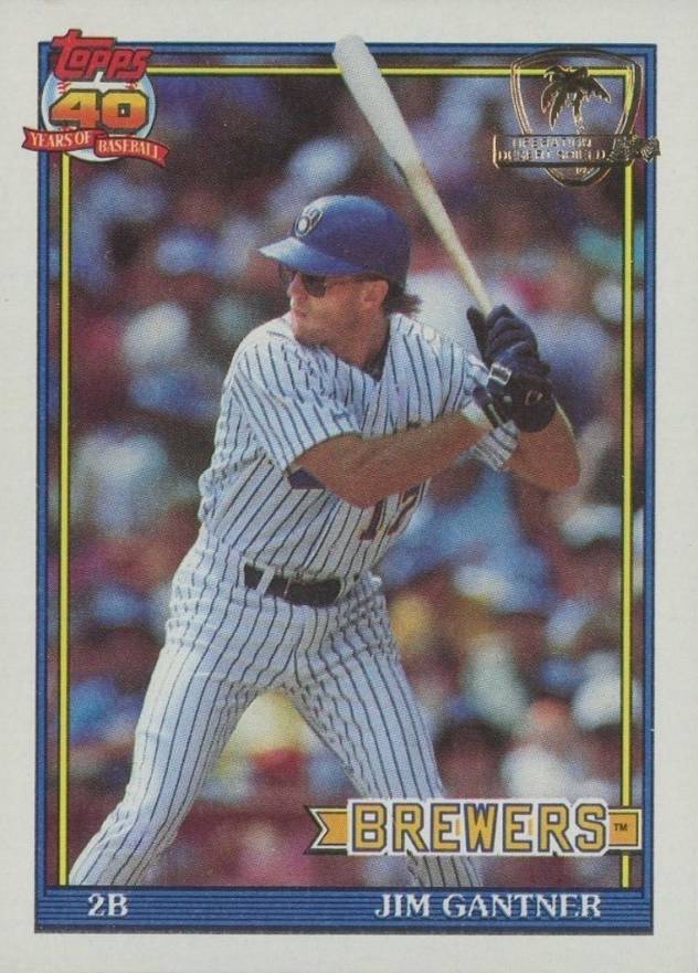 Jim Gantner autographed Baseball Card (Milwaukee Brewers) 1990 Bowman #400