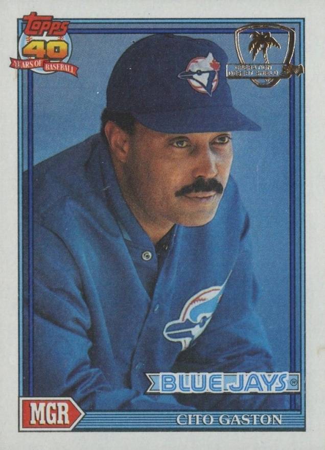 1991 Topps Desert Shield Cito Gaston #81 Baseball Card