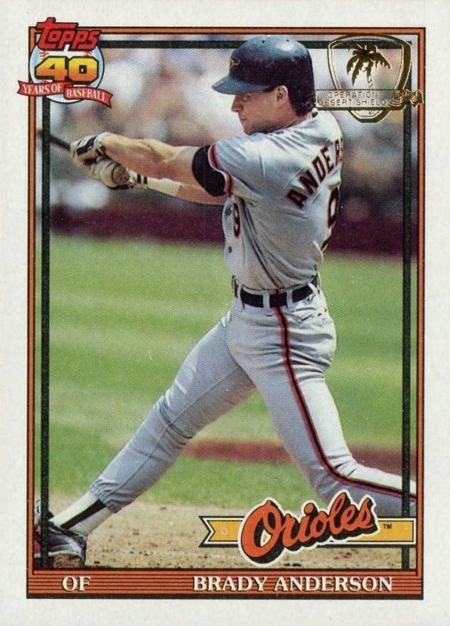 1991 Topps Desert Shield Brady Anderson #97 Baseball Card