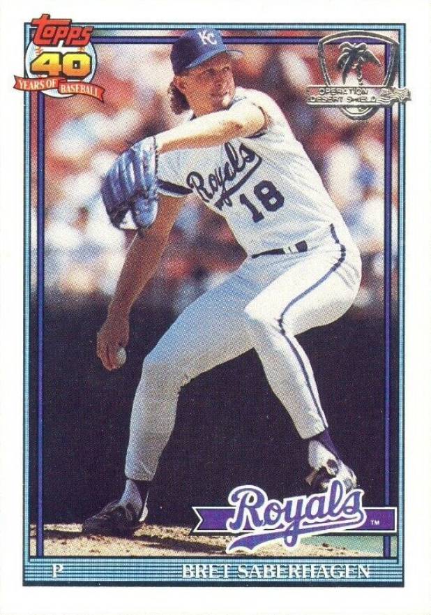 1991 Topps Desert Shield Bret Saberhagen #280 Baseball Card