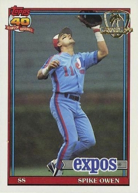 1991 Topps Desert Shield Spike Owen #372 Baseball Card