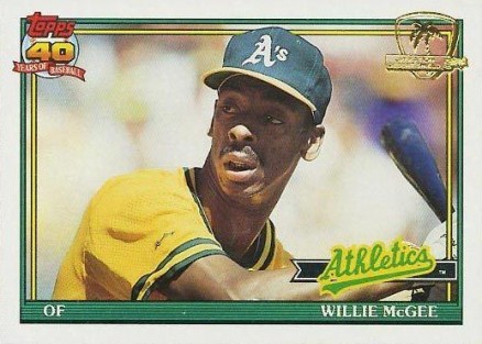 1991 Topps Desert Shield Willie McGee #380 Baseball Card