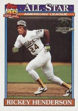1991 Topps Desert Shield Rickey Henderson #391 Baseball Card