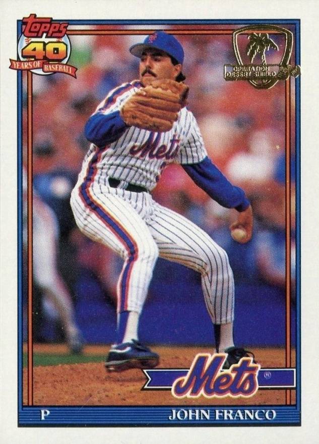 1991 Topps Desert Shield John Franco #510 Baseball Card