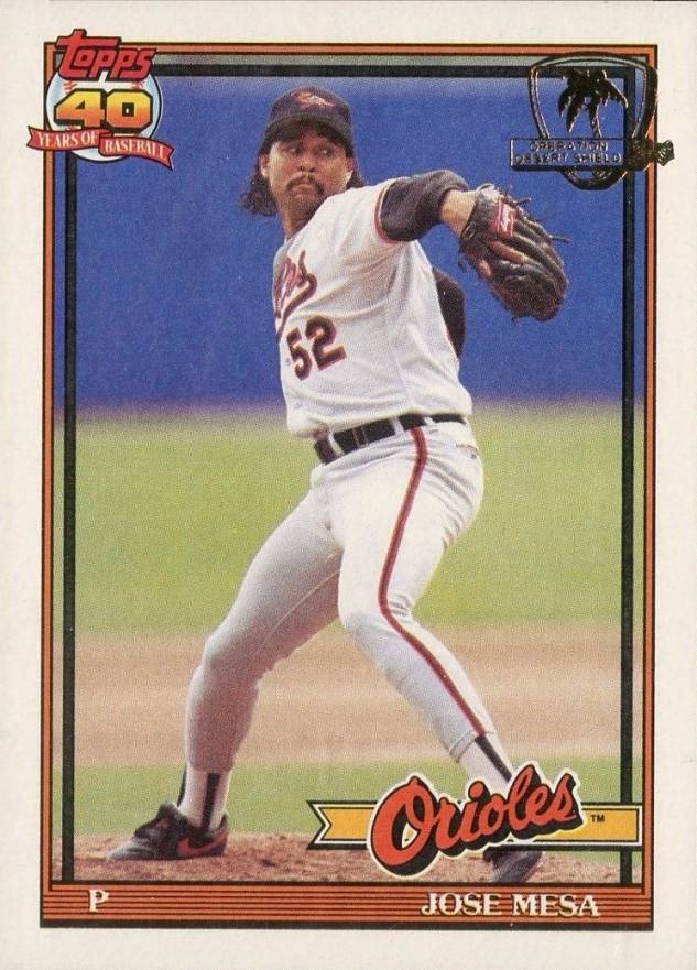 1991 Topps Desert Shield Jose Mesa #512 Baseball Card