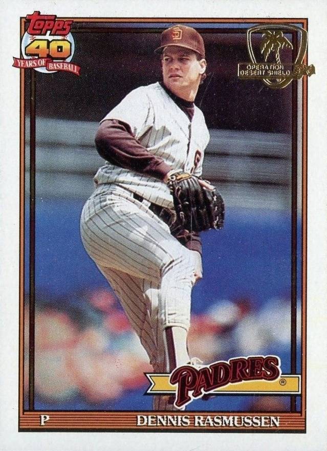 1991 Topps Desert Shield Dennis Rasmussen #774 Baseball Card