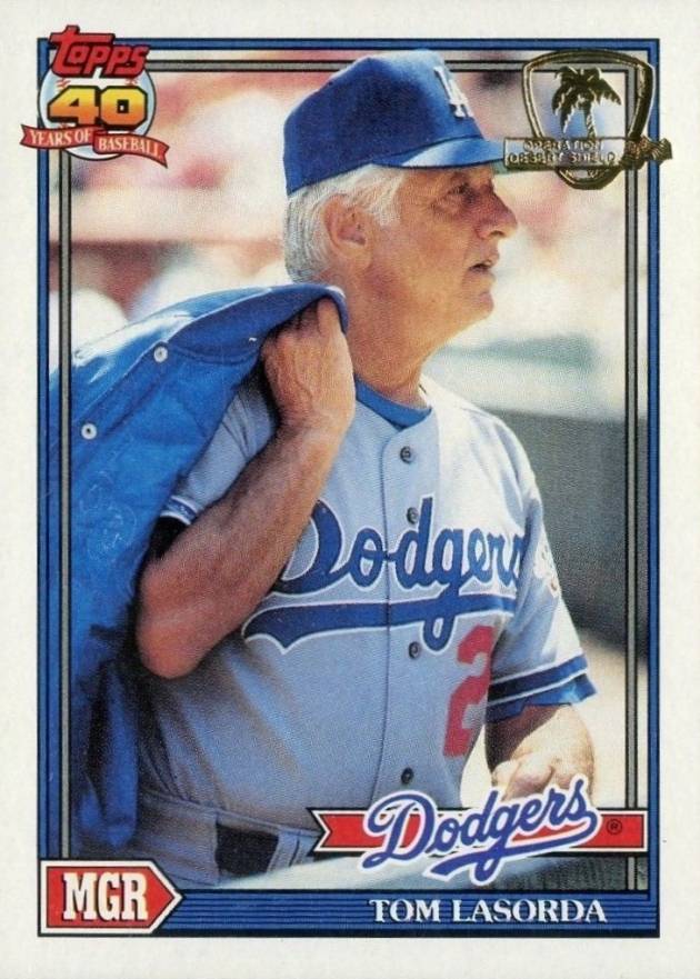 1991 Topps Desert Shield Tom Lasorda #789 Baseball Card