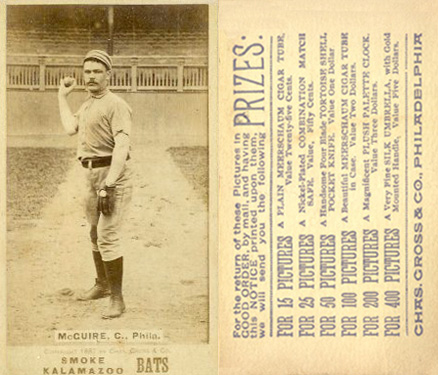 1887 Kalamazoo Bats McGuire, C., Phila. # Baseball Card