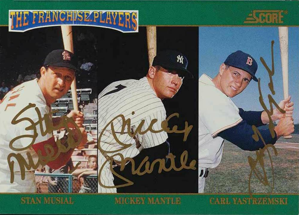 1992 Score The Franchise  Musial/Mantle/Yastrzemski #4 Baseball Card