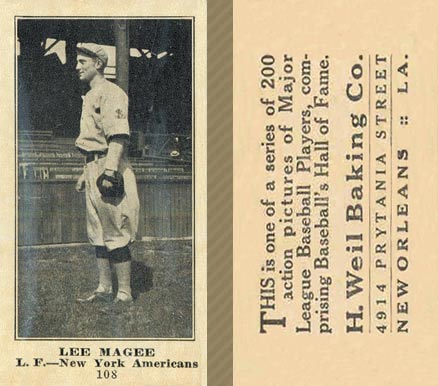1916 Weil Baking Co. Lee Magee #108 Baseball Card