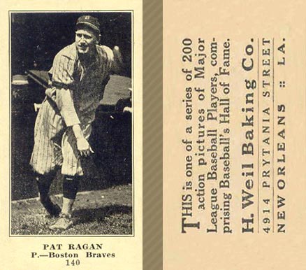 1916 Weil Baking Co. Pat Ragan #140 Baseball Card