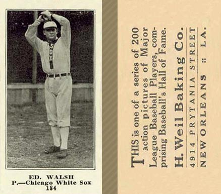 1916 Weil Baking Co. Ed. Walsh #184 Baseball Card