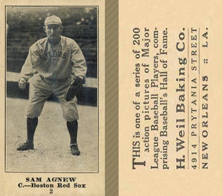 1916 Weil Baking Co. Sam Agnew #2 Baseball Card