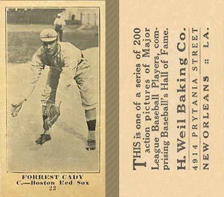 1916 Weil Baking Co. Forrest Cady #25 Baseball Card