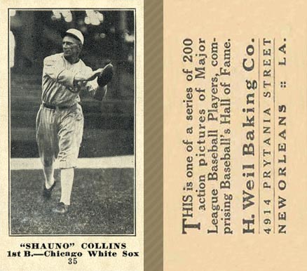1916 Weil Baking Co. Shauno Collins #35 Baseball Card