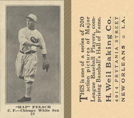 1916 Weil Baking Co. Hap Felsch #56 Baseball Card