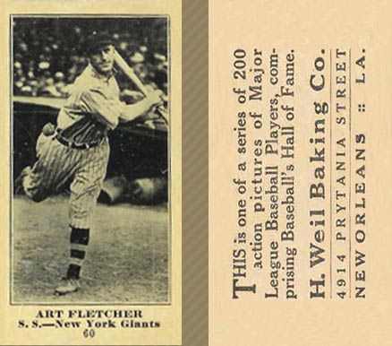 1916 Weil Baking Co. Art Fletcher #60 Baseball Card