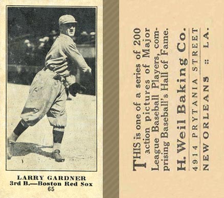 1916 Weil Baking Co. Larry Gardner #65 Baseball Card
