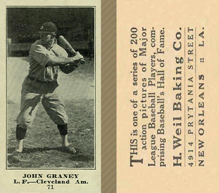 1916 Weil Baking Co. John Graney #71 Baseball Card