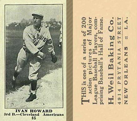 1916 Weil Baking Co. Ivan Howard #85 Baseball Card