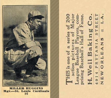 1916 Weil Baking Co. Miller Huggins #86 Baseball Card