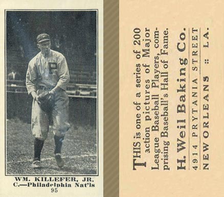 1916 Weil Baking Co. Wm. Killefer, Jr. #95 Baseball Card